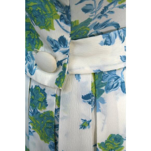 Vintage 50s 60s Dress MidCentury Spring Summer Floral Pleated Rockabilly Pin-Up - Picture 7 of 11